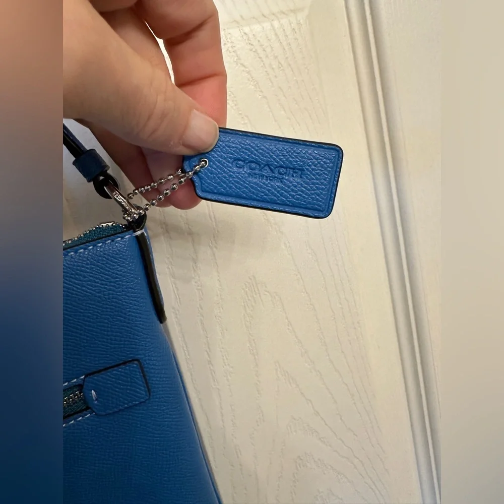 Coach Blue Crossbody Bag with Gold Hardware